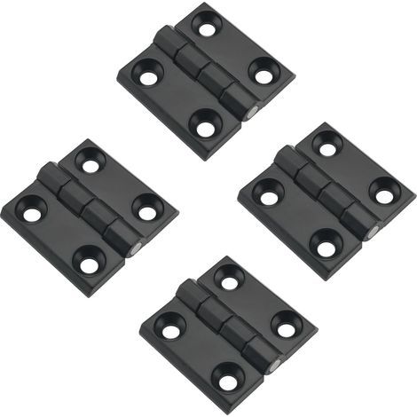 Set di 4 cerniere per porte in lega di zinco, resistenti e di dimensioni 40 x 40 mm, adatte per armadi, scrivanie, vetrine, pensili e quadri elettrici. (1/5)