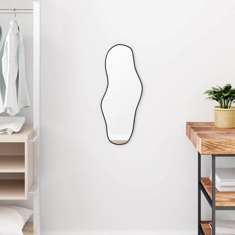 vidaXL Espejo de pared negro 60x25 cm (1/5)