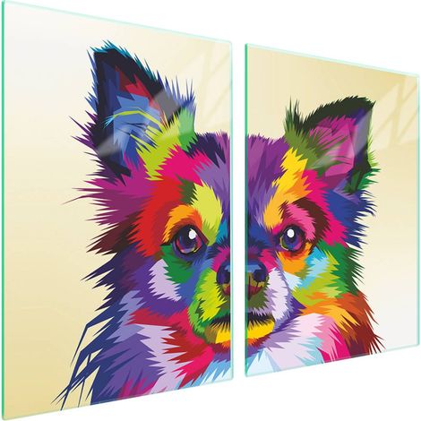 Plaque de protection en verre pour poêle 2x45x52 Chien (1/5)