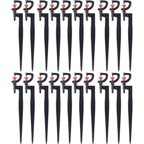 20-teiliges Set, 180° drehbare Mikrosprinkler, Typ G, für die Garten-, Gewächshaus- und Rasenbewässerung mit 4/7" (20 cm) Bewässerungsschlauch (1/5)