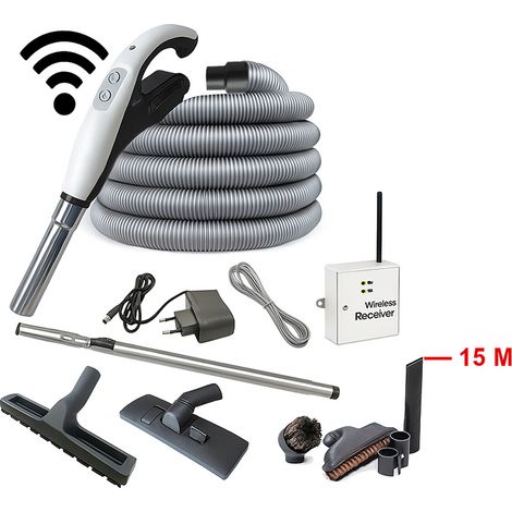 Kit 8 accessoires + 1 flexible universel on/off type ALDES avec poignée amovible - longueur au choix (de 6 à 15m) - 15m