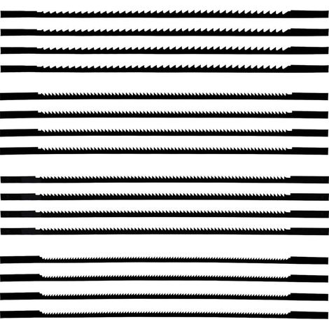 16 Pièces 12 Lames Lame Scie a Chantourner, à 10/15/18/24 Dents, Lame De Scie Sauteuse en Acier Au Carbone, Pour Scier Le Bois Le Plastique La Mousse Les MéTaux Tendres (132 mm） (1/5)