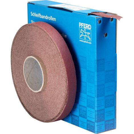 PFERD TOOLS Korund Schleifbandrolle Gewebe SBR Breite 25 mmxLänge 50m A80 für universelle Anwendung (1/3)
