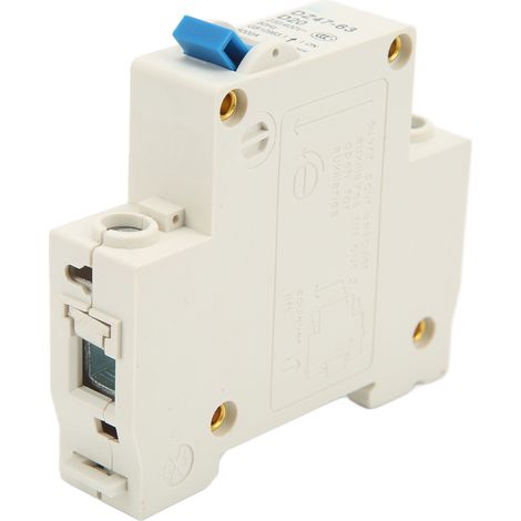Disjoncteur miniature 1P DZ47 63 D20 rail DIN protection surcharge 20A AC 230V 400V 50Hz 6000A PA66 (1/5)