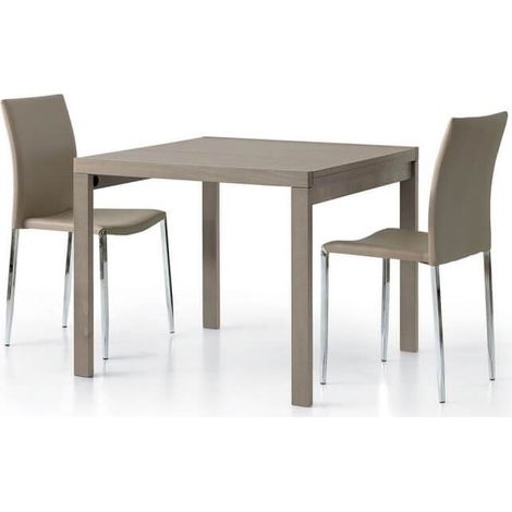 Tavolo Moderno Allungabile Quadrato Tortora Dimensione Tavoli: 90 x 90 - Dimensione aperto: 180 x 90