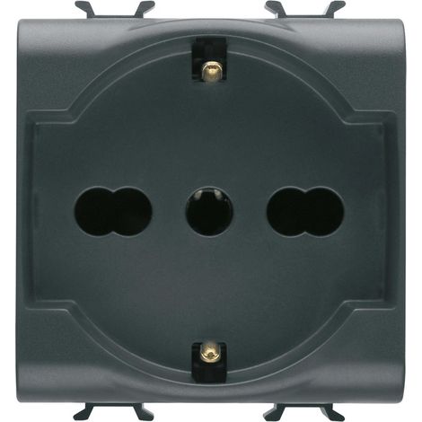 GW12204 Presa Chorus 2 Moduli Nero 2P+T 16A Bivalente P30-17 (1/3)