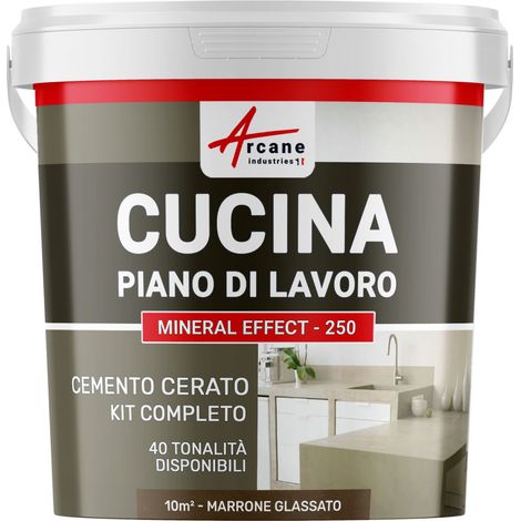 Microcemento cucina: per piano di lavoro e pavimento della cucina - 10 m² (in 2 strati) Marrone Glassato - ARCANE INDUSTRIES