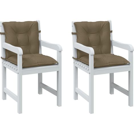 Niedriglehner-Auflagen 2 Stk. Melange Taupe 100x50x7 cm Stoff