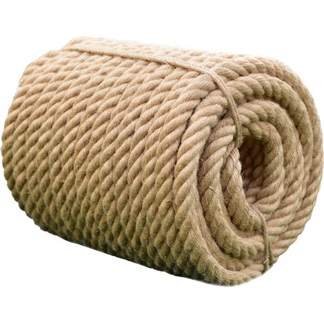 50m Corde en Jute, Corde en Sisal, Corde Ficelles de Jardinage, Corde en Sisal pour Chats, Corde Chanvre Ficelle, Corde Sisal Naturel, pour Bricolage, Jardinage, Décoration Artisanale Maison (6mm) (1/5)
