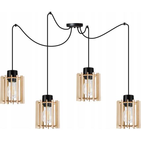 MODERNE LED-DECKENHÄNGELAMPE AUS HOLZ (1/5)