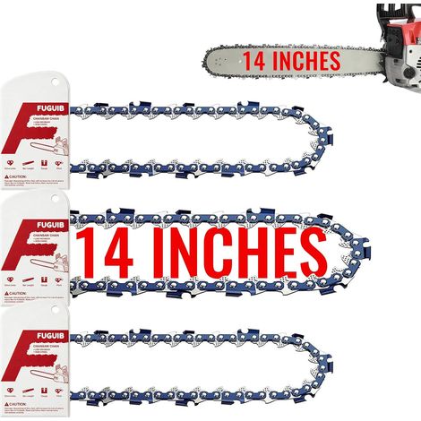 3-Pack 14 Inch Chainsaw Chain, 3/8 Inch LP 1.1 mm 50 Links 35 cm Compatible with 017, MS170, MS171, MS 192, MS192T, MSE 140, MSE 170, Chainsaw Chain for Gardening (1/5)
