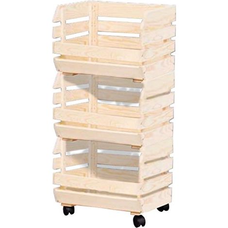 Kesper Mobile di stoccaggio beige in pino 80x30x37 cm