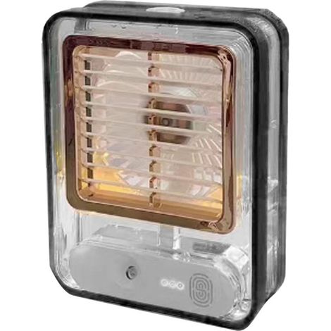 USB-Ventilator mit 3 Geschwindigkeitsstufen, leise, mit Nachtlicht für Büro, Schlafzimmer und Reisen, Schwarz - KZQ (1/5)