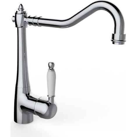 miscelatore retrÃ² per lavabo bagno o lavello cucina cromato con inserto in ceramica bianca