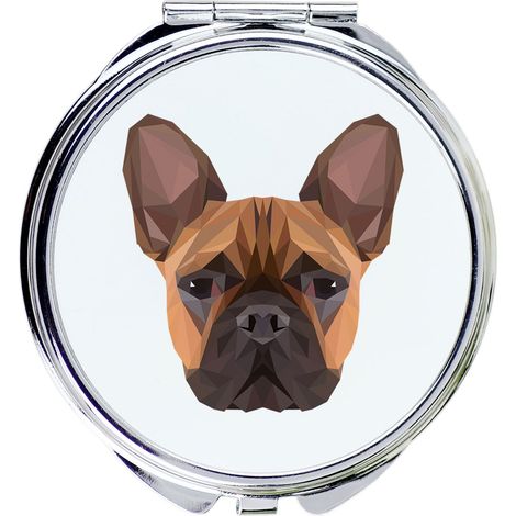 Bulldog francese - specchio con foto e iscrizione geometrica di Art-Dog (1/3)