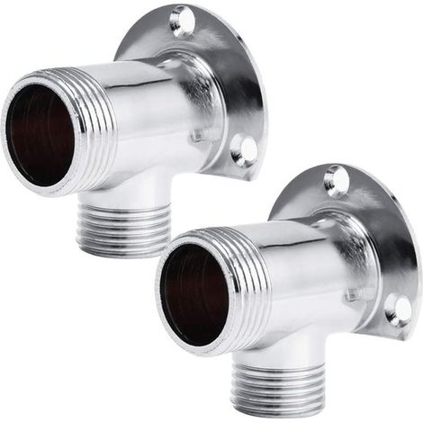 Adaptateur pour pommeau de douche - 2 pièces - Accessoires pour pommeau de douche - Acier inoxydable - G1/2 - Connecteur pour bras de douchette - Adaptateur pour douchette - Composant de salle de bain (1/5)