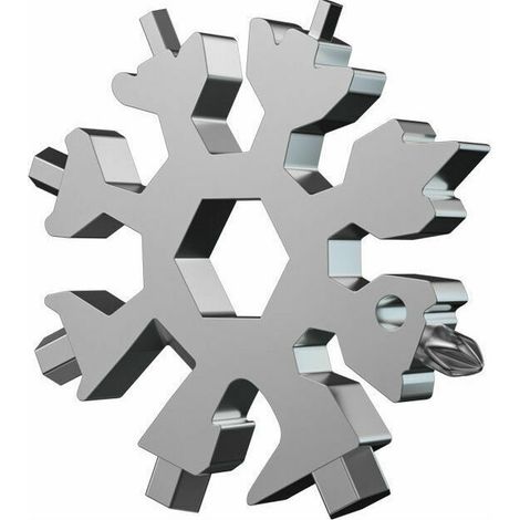 MINKUROW Snowflake Multi-Tool 18-In-1 Cross Flat Destornillador Kit Función Abrebotellas/Llave De Acero Inoxidable (Plata) (1/5)