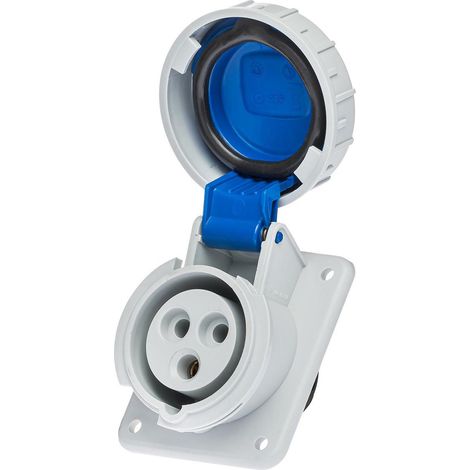 IDE – Prise encastrable monophasée 16A 2P+T – Étanchéité IP67 – Câblage par borne à vis – Pour installations industrielles