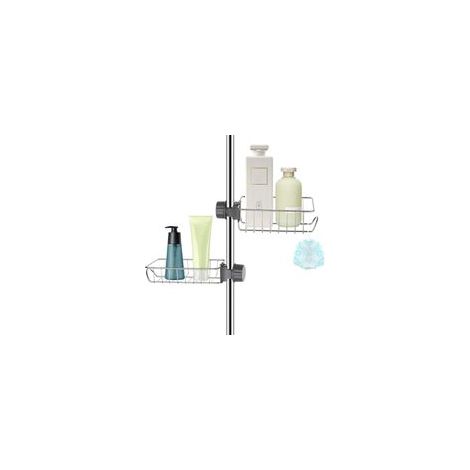 2x Étagère Douche Sans Percage Inox, Étagère Salle de Bain Télescopique Inoxydable, Tablette Support Douche, Porte Savon Barre Douche, Serviteur Douche pour Shampooing (1/5)