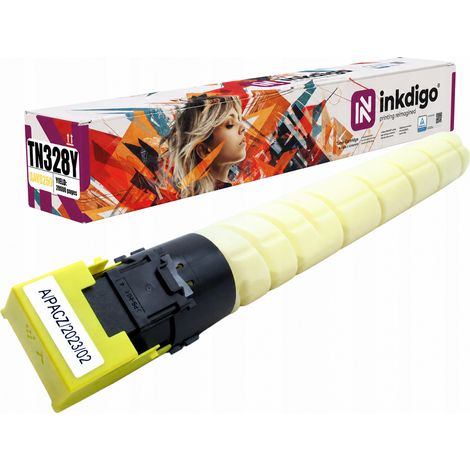 Toner Inkdigo TN328Y compatibile con Konica Minolta Bizhub C250i C300i C360i, certificato TÜV. (1/5)