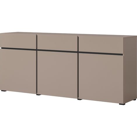Buffet colori beige e nero 180cm collezione HAVANA. Credenza design con 3 porte e 3 cassetti. (1/5)