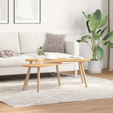 vidaXL Ensemble de tables basses 2 pcs Bois de pin massif Marron (1/5)