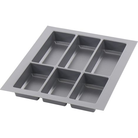Agoform Besteckeinsatz Classico kürzbar 490x390x50,5mm, Kunststoff schiefergrau