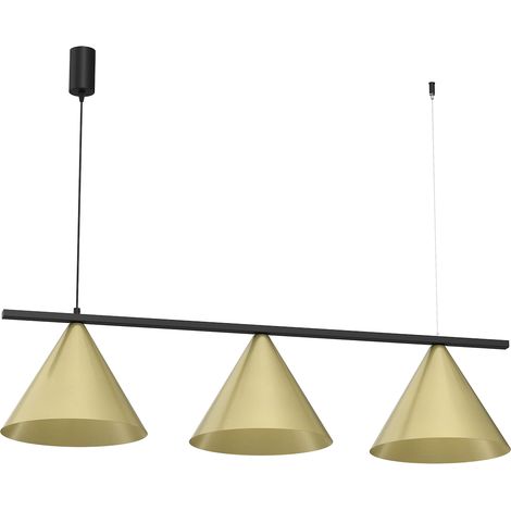 Suspension minimaliste cônes doré-noir sur tige 3xGX53 9W CAPITAL Milagro (1/5)