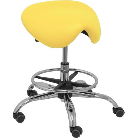 Taburete Alatoz similpiel amarillo (1/2)