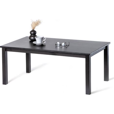 Tavolino da salotto in legno Massello verniciata Nero - 110 x 60 x 45 h. cm