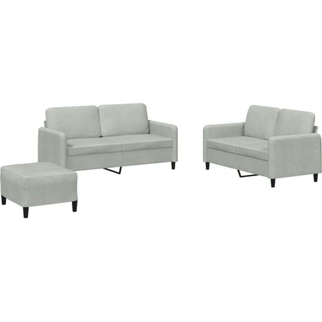 Maison Exclusive - Set di Divani 3 pz Grigio Chiaro in Velluto