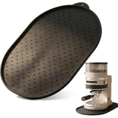 Tapis antidérapant en silicone pour machine à café, 40 x 27 cm, avec bord surélevé, tapis antidérapant pour machine à café automatique, protection pour votre plan de travail (1/5)
