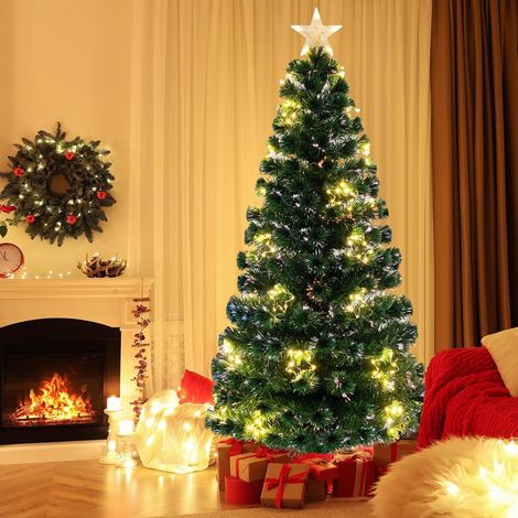 COSTWAY Sapin de Noël Artificiel 150, 170 Branches en PVC, Support en Métal (150 cm) (1/5)