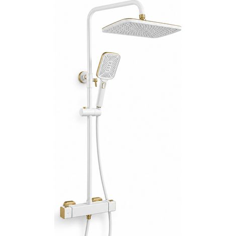Thermostatisches Duschset für Badewanne Gold Weiß (1/5)