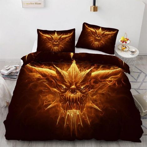 Bettwäsche-Set 3-teilig 155x220cm mit 2 Kissenbezügen 80x80cm, Mikrofaser, Reißverschluss