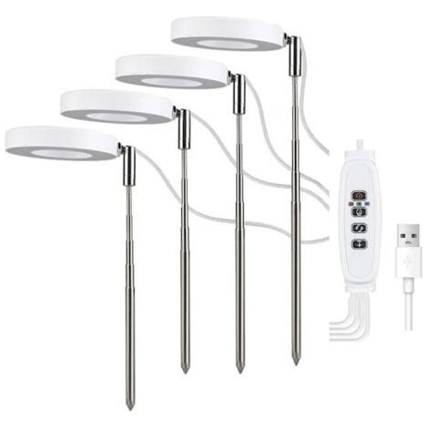Lampe de croissance rétractable pour plantes d'intérieur - 3,5 pouces, quatre têtes, lumière rouge et bleue (1/5)