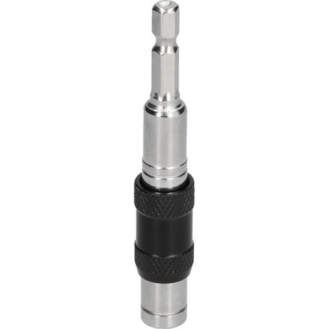 Porte-embout hexagonale en acier chrome vanadium auto-bloquant, tige d'extension multi-angle pour perceuse visseuse (Noir Argenté)