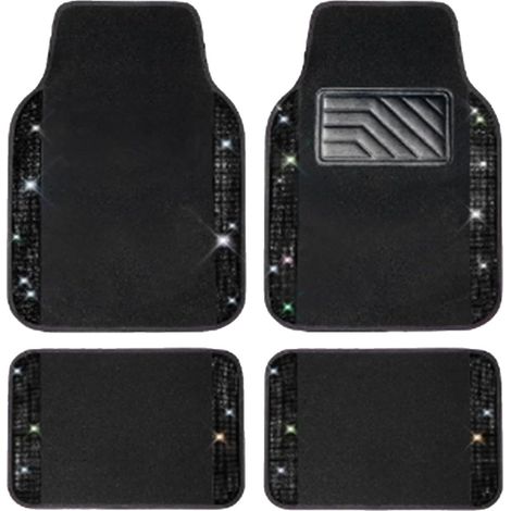 Tapis de Voiture Brillant Unique – Accessoires de Tapis de Protection Contre Les intempéries, Tapis de Voiture décoratifs à Paillettes  Tapis Diamant tridimensionnels durables, Tapis antidérapants (1/5)