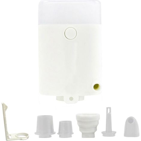 Mini compresseur d'air portable, rechargeable par USB, avec lumière pour matelas gonflables et bouées de piscine. (1/5)