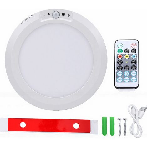 Plafonnier à détecteur de mouvement rechargeable, sans fil, à encastrer, avec câble de type C, pour l'extérieur (1/5)