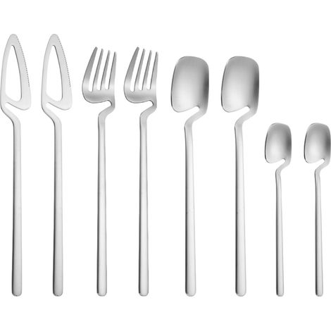 Couverts En Acier Inoxydable - Lot De 8 Pièces Avec Design Accrochable - Pour Maison Restaurant Et Usage Courant (1/5)