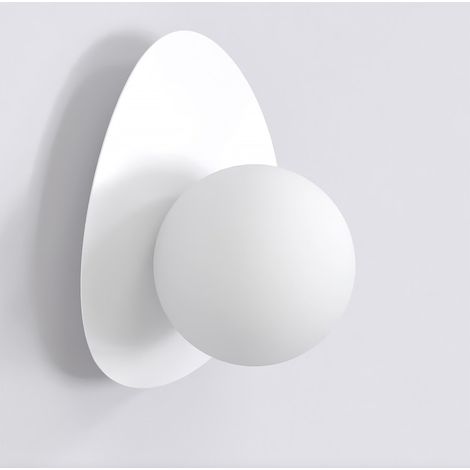 Lampada a parete OVO in acciaio bianco