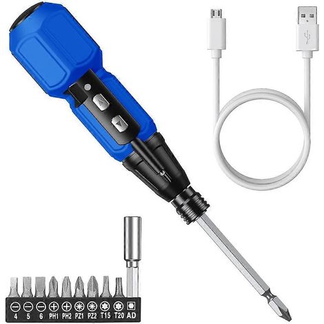 Tournevis électrique sans fil rechargeable, kits de tournevis électrique, tournevis motorisé avec lumières LED et câble USB (1/5)