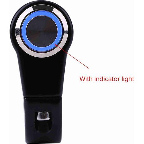Interrupteur Manivelle Moto 22mm Bouton-poussoir ON/OFF pour Phare Antibrouillard Modèle B avec Rétroéclairage Bleu (1/5)