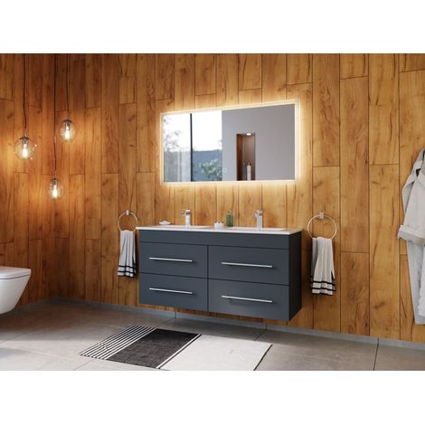 Badmöbelset Helios 2-teilig LED Spiegel grafit