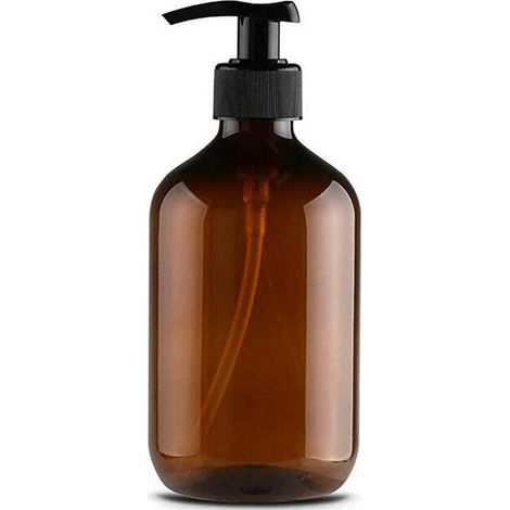 Nachfüllbare 500-ml-Pumpspenderflasche für Seife und Shampoo – hitzebeständige PET-Flasche, geeignet für Duschgel, Creme und Lotion, Modell mit Schalter und Sicherheitsverschluss, 2er-Pack (1/5)