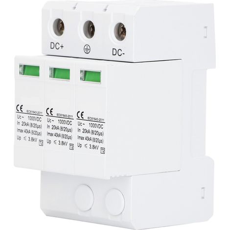 Parafoudre pour système photovoltaïque 1000 V CC 40 kA, blanc triphasé (1/5)