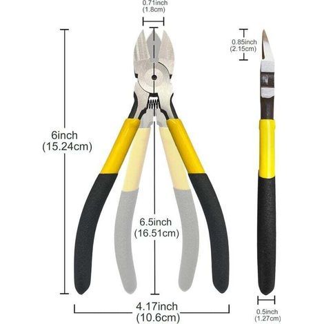 Tronchesi laterali, tronchesi per fili, 152 mm, tronchesi per tagli obliqui, per modellismo, artigianato ed elettronica (1/3)