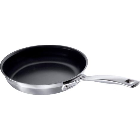 Le Creuset Padella Bassa Classic in Acciaio Inox con Interno Antiaderente, Diametro 24 cm, Compatibile con Tutte le Fonti di Calore, Induzione Inclusa (1/5)