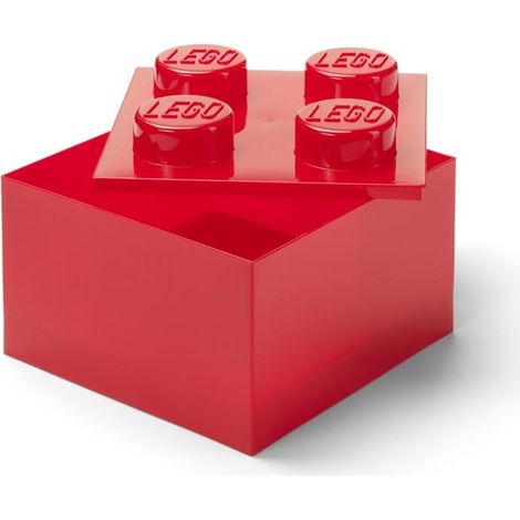 Bloque contenedor Lego(R) cuatro transparente rojo
